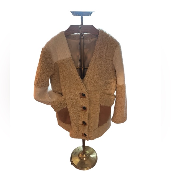 BDG Urban Outfitters Sherpa 4 Button Patchwork Jacket NWT - Picture 4 of 12